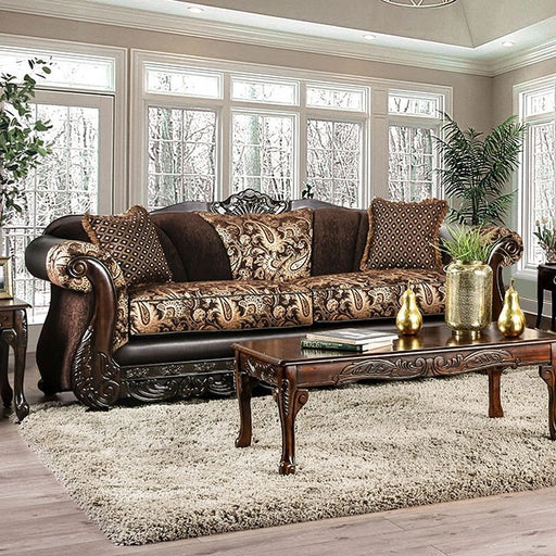 Newdale Brown/Gold Sofa - Ricky's Furniture Outlet (Paso Robles, CA)