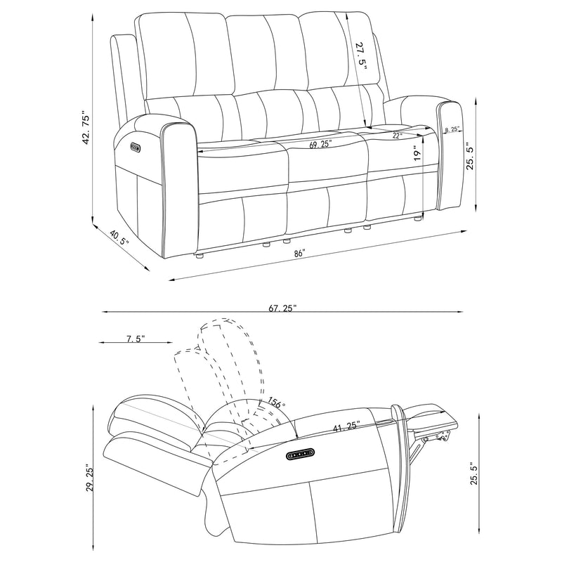 Brickston Triple Power Reclining Sofa Set - Ricky's Furniture Outlet (Paso Robles, CA)