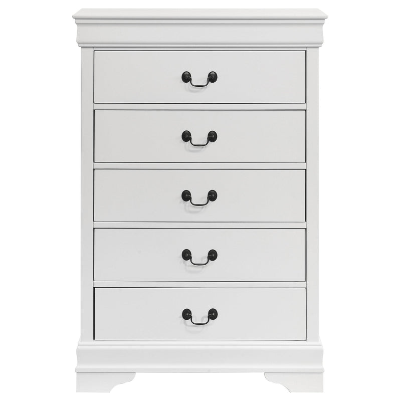 Louis Philippe 5-drawer Bedroom Chest White