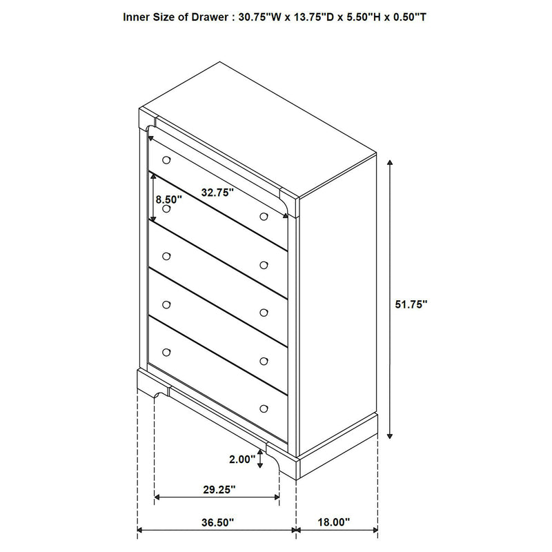Gran Park 5 Pc Bedroom Set