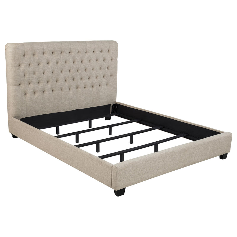 Chloe Tufted Upholstered California King Bed Oatmeal