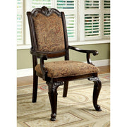 BELLAGIO Brown Cherry/Pattern Fabric Arm Chair (2/CTN) - Ricky's Furniture Outlet (Paso Robles, CA)
