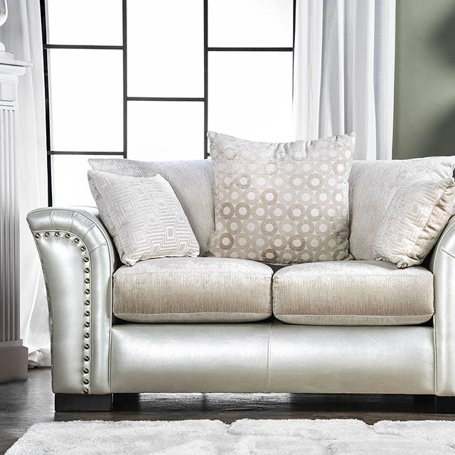 Benigno Love Seat Silver & Gray - Ricky's Furniture Outlet (Paso Robles, CA)