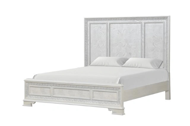 Stella Mia E.King & Queen Bed White & White