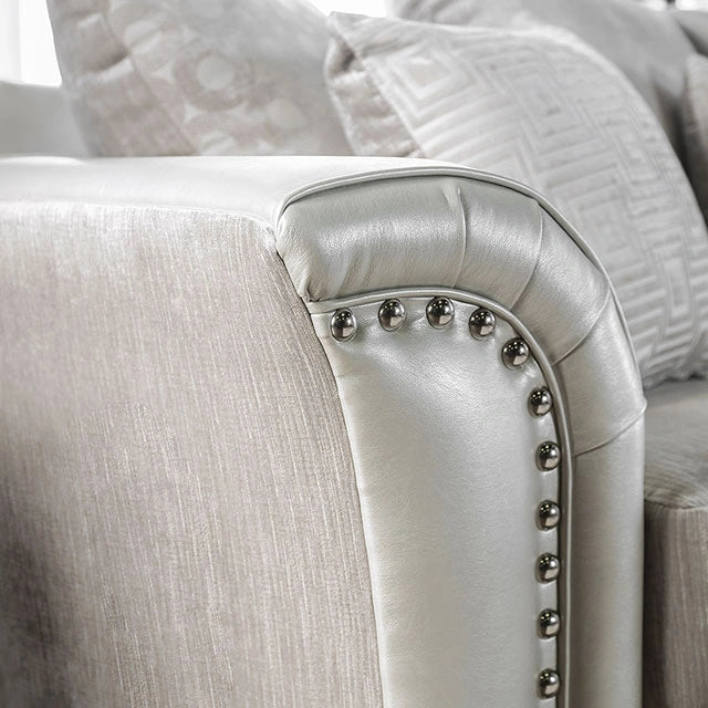 Benigno Love Seat Silver & Gray - Ricky's Furniture Outlet (Paso Robles, CA)