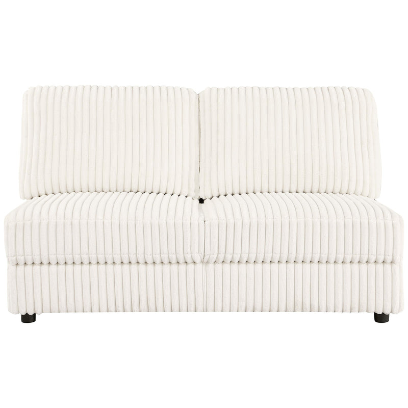 Emberson Upholstered Armless Loveseat Ivory