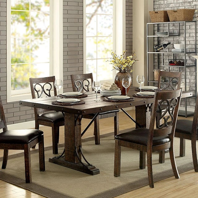 PAULINA Rustic Walnut Dining Table - Ricky's Furniture Outlet (Paso Robles, CA)