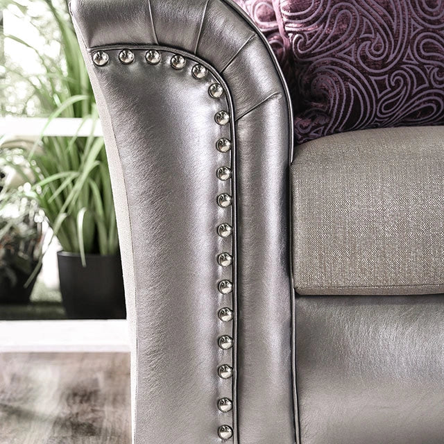 Benigno Love Seat Silver & Gray - Ricky's Furniture Outlet (Paso Robles, CA)