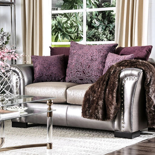 Benigno Love Seat Silver & Gray - Ricky's Furniture Outlet (Paso Robles, CA)