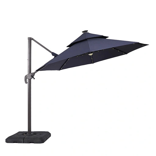 Nuti 10 Ft Round Umbrella w/ LED Light + 37" Large Base - Ricky's Furniture Outlet (Paso Robles, CA)