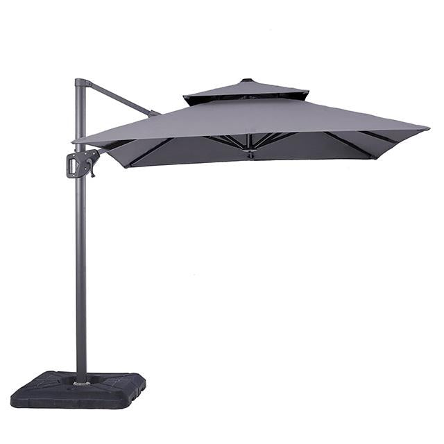 Fida 8 Ft Square Umbrella w/ Double Top + 37" Large Base