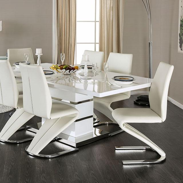 Midvale White/Chrome Dining Table