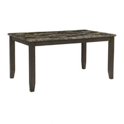 FOA West Adia 7-piece dining table set with grey and brown finish, includes a dining table and matching chairs.