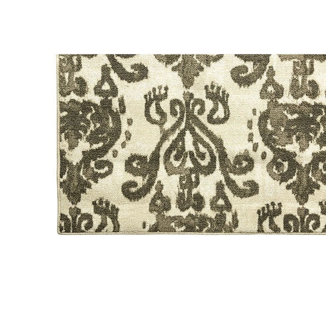 FOA West Acanthus Area Rug with intricate botanical pattern in neutral tones, showcasing detailed design and soft texture.