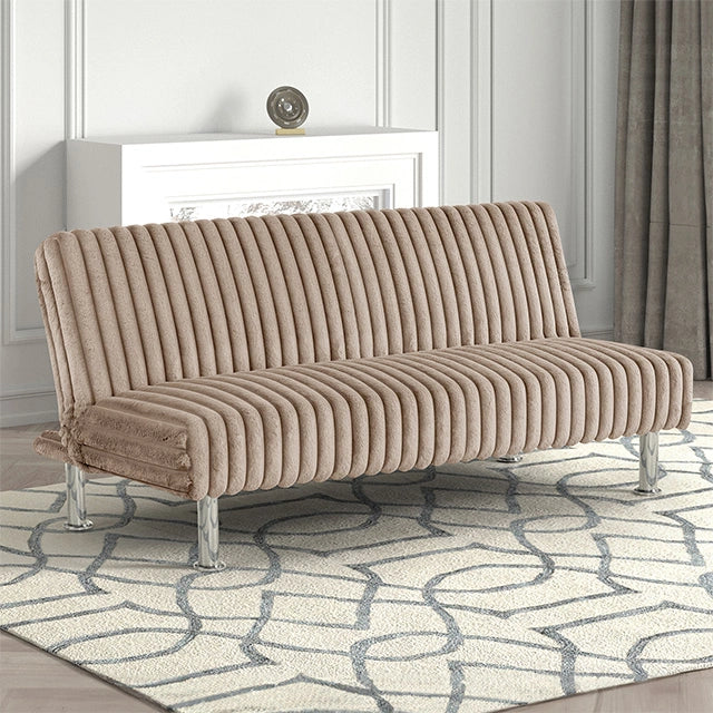 Hinwil Futon Sofa Bed Pink, Beige Grey, & Black - Ricky's Furniture Outlet (Paso Robles, CA)