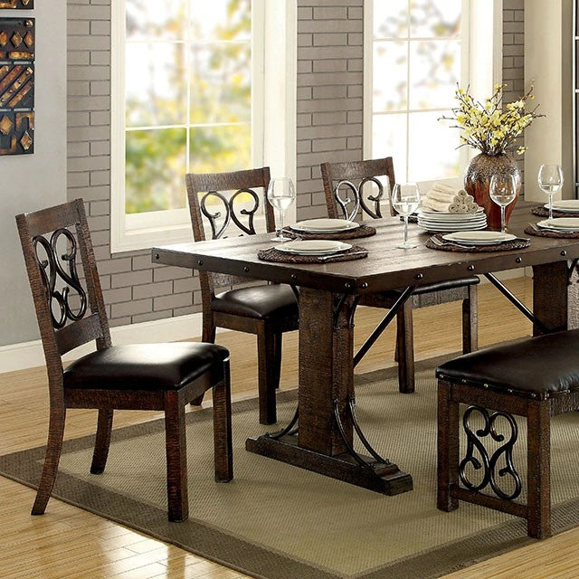 PAULINA Rustic Walnut Dining Table - Ricky's Furniture Outlet (Paso Robles, CA)