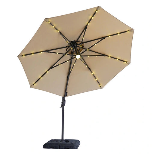 Nuti 10 Ft Round Umbrella w/ LED Light + 37" Large Base - Ricky's Furniture Outlet (Paso Robles, CA)