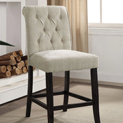 Izzy Beige/Antique Black Counter Ht. Chair, Ivory (2/CTN) - Ricky's Furniture Outlet (Paso Robles, CA)