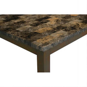 Grey and brown Adia 7-piece dining table set by FOA West, featuring a modern dining table and matching chairs.