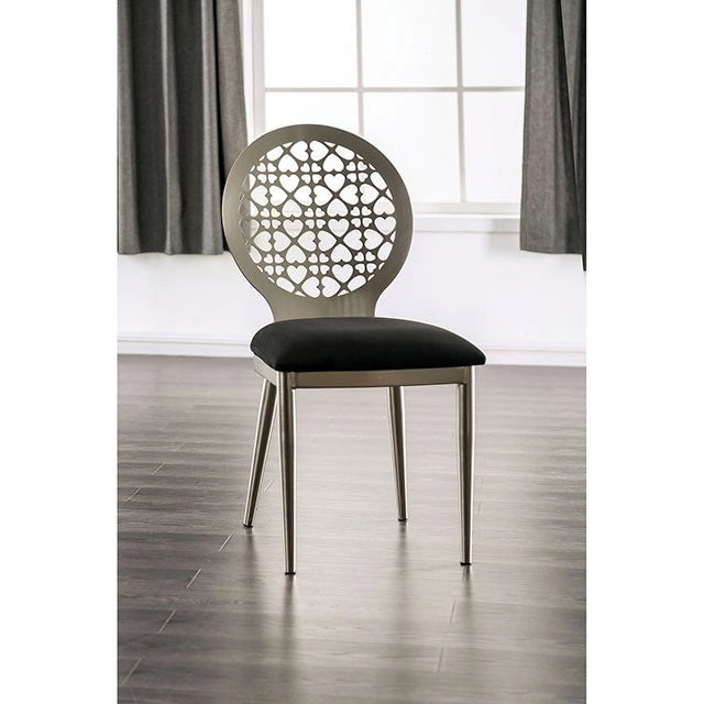 Pair of FOA West Abner Side Dining Chairs with wooden legs and upholstered seats, shown in a natural wood finish.