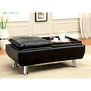 HAUSER II Black/Chrome Ottoman, Black - Ricky's Furniture Outlet (Paso Robles, CA)