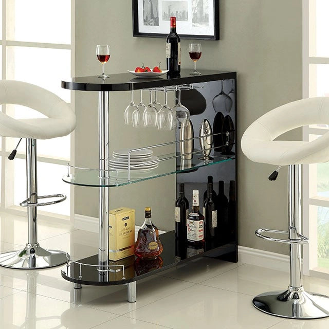 Numbi Black/Chrome Mini Server - Ricky's Furniture Outlet (Paso Robles, CA)
