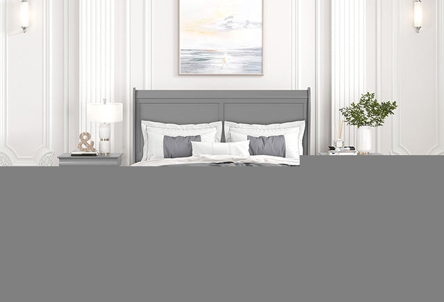 Louis Philippe Full, Twin, Full, & King Bed Black, Grey, Brown & White