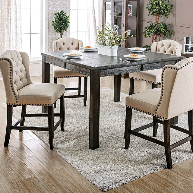 Sania 5 Pc Counter Ht Table Set Rustic